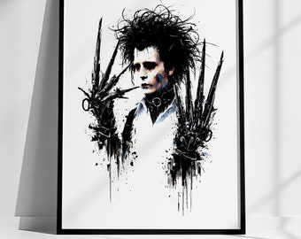 Edward mani di forbice - Locandina originale / Film di Tim Burton, Johnny Depp, Stampa cinematografica decorativa, Locandina di un film classico, Regalo per gli amanti del cinema