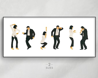 Pulp Fiction Dance Poster - Jack Rabbit Slims Print / Mia Wallace Vincent Vega Quentin Tarantino movie scene Film quote wall art Couple gift