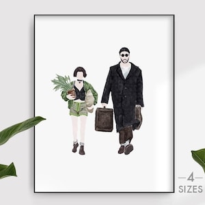 Leon il professionista Poster | Scena di Leon e Mathilda | Manifesto del film francese, Natalie Portman, Jean Reno, Decorazione del manifesto del film, Regalo