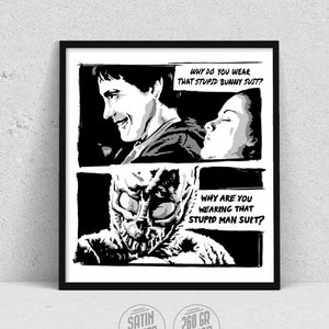 Donnie Darko - Poster original | Escena Frank Conejo y Donnie Darko | Impresión de película, Cartel película culto, Regalo original cinéfilo