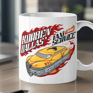 Tasse „Das fünfte Element“ / Korben Dallas Taxi Service Kult-Actionfilm mit Bruce Willis von Luc Besson – Geschenk für Filmfans