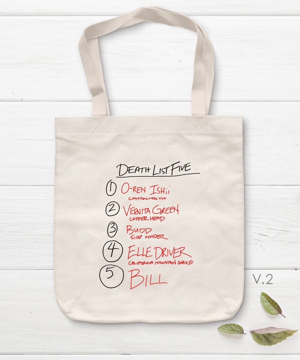 Kill Bill Tote Bag / Death List Five Replica Beatrix Kiddo O-ren