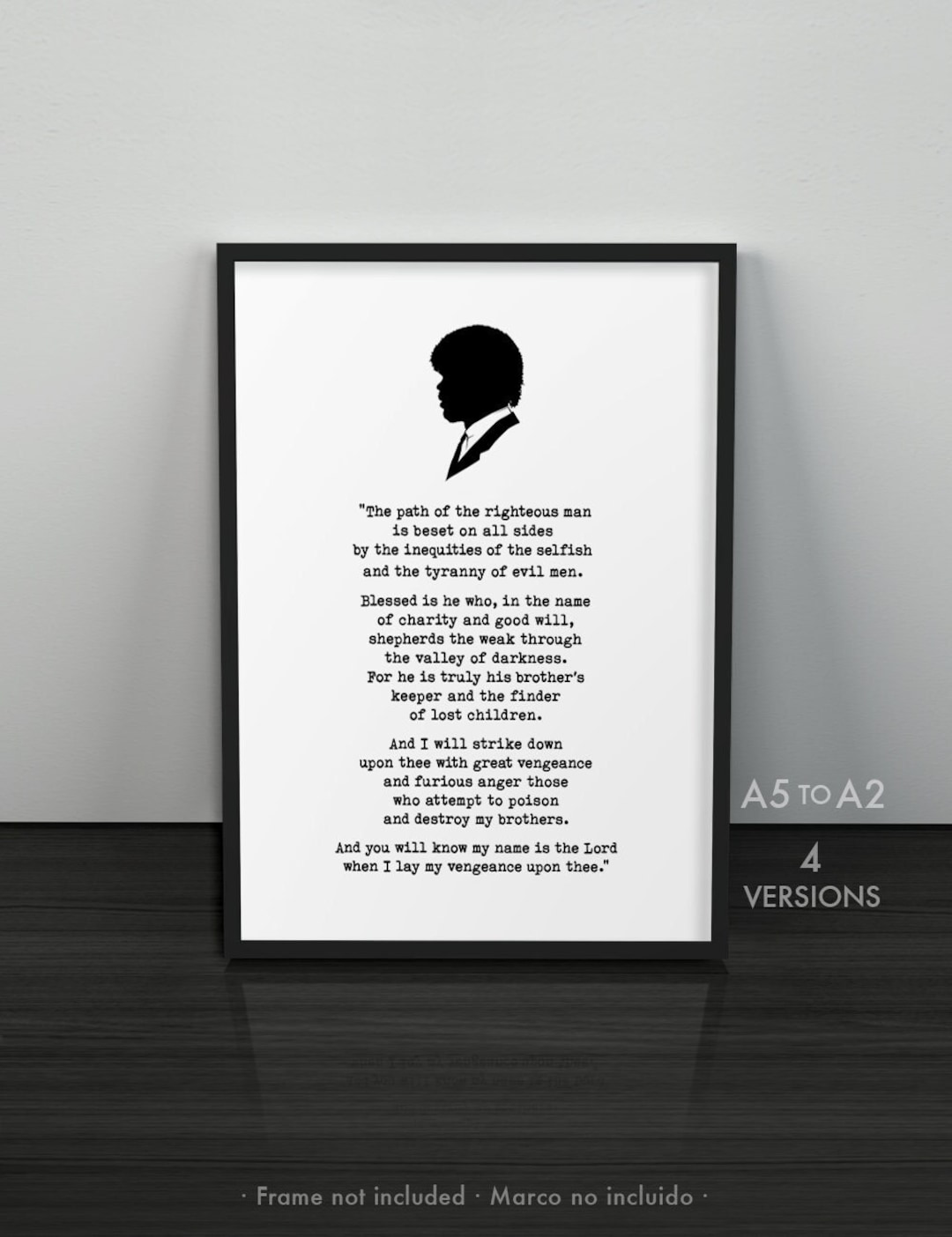 Pulp Fiction Poster featuring Jules Winnfield reciting Ezekiel 25:17