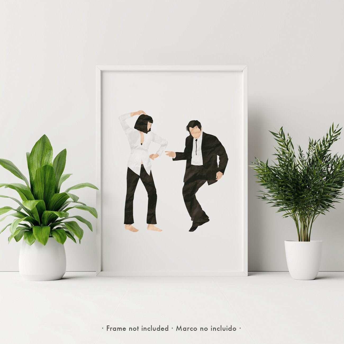 Pulp Fiction - Mia & Vincent #1 Movie Poster / Jack Rabbit Slims dance Quentin Tarantino Film print Classic movie scene Couple gift Wall art
