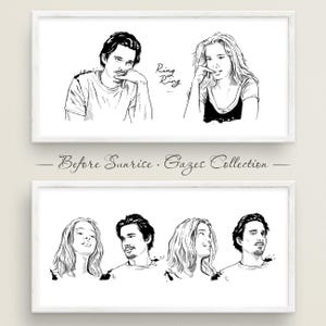 Before Sunrise - Conjunto de 2 pósters | Jesse y Céline | Escenas de película Antes del amanecer, Richard Linklater, Regalo amante del cine