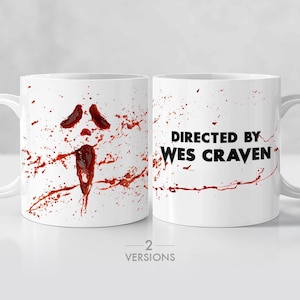 Scream - Taza sangrienta | Wes Craven | Mug de Ghostface Película famosa de terror Sidney Prescott Regalo friki Taza cinéfila original