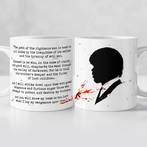 Pulp Fiction Mug - Ezekiel 25 17 | Jules Winnfield Famous movie quote mug Quentin Tarantino Samuel L Jackson Film print Coffee cup Movie art