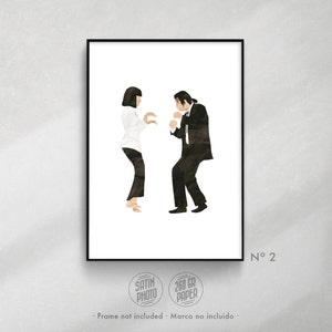 Pulp Fiction Posters Set | Mia and Vincent | Movie prints Jack Rabbit Slims Tarantino movie lover Cinema wall art Couple gift Decor home Nº 2