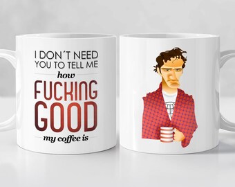 Pulp Fiction - Jimmie Mug / Quentin Tarantino quote Coffee cup Original movie prop Film print scene Couple lover gifts Birthday Him Her Art