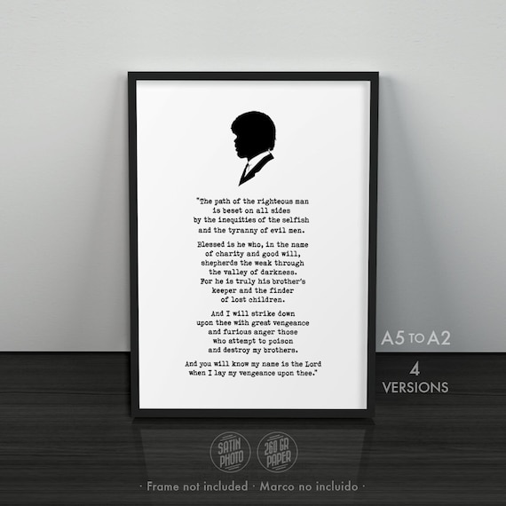 Pulp Fiction Poster - Ezequiel 25 17 // Tributo Escena Jules Winnfield Cita Ezekiel Original Película Tarantino Regalo friki Pareja