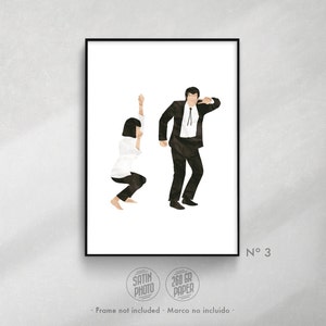 Pulp Fiction Posters Set | Mia and Vincent | Movie prints Jack Rabbit Slims Tarantino movie lover Cinema wall art Couple gift Decor home Nº 3