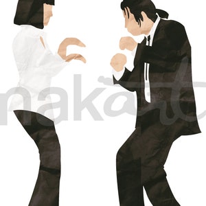 Pulp Fiction Posters Set | Mia and Vincent | Movie prints Jack Rabbit Slims Tarantino movie lover Cinema wall art Couple gift Decor home image 8