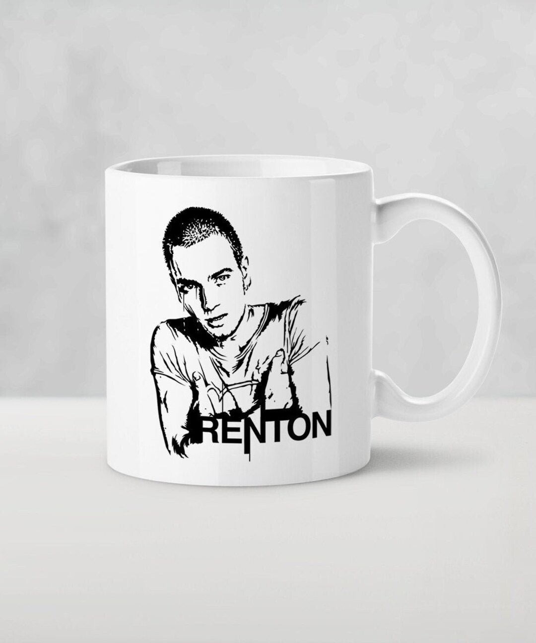 Trainspotting Movie Coffee Mug Mark Renton Movie Character, Ewan Mcgregor, Choose Life, Irvine