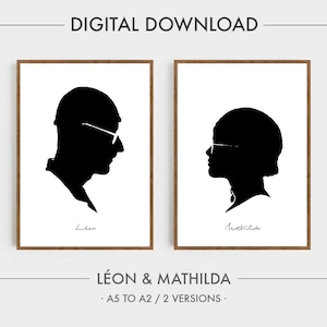 Leon y Mathilda - 2 Posters | Descarga Digital | Leon el profesional, Descarga cartel de cine, Impresión poster minimalista, Regalo cinéfilo