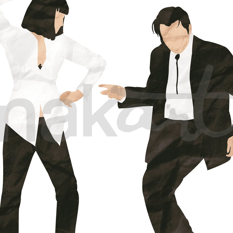 Pulp Fiction Posters Set | Mia and Vincent | Movie prints Jack Rabbit Slims Tarantino movie lover Cinema wall art Couple gift Decor home image 7