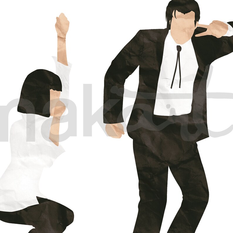 Pulp Fiction Posters Set | Mia and Vincent | Movie prints Jack Rabbit Slims Tarantino movie lover Cinema wall art Couple gift Decor home image 9