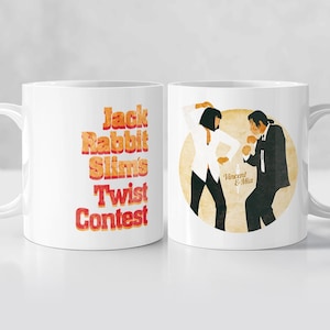 Pulp Fiction Mug - Jack Rabbit Slims Dance | Mia Wallace, Vincent Vega, Movie scene print, Quentin Tarantino, Movie quote mug, Classic film