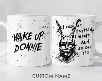 Donnie Darko - Personalized movie Mug | Wake Up Donnie | Frank the Bunny, Personalized movie gift, Cult movie scene print, Film lover gift