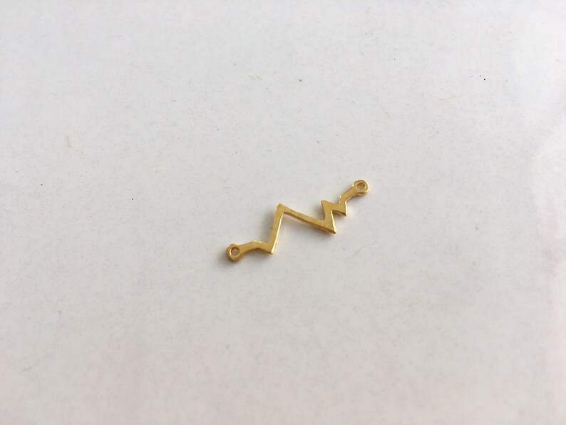 Handmade Jewelry Supplies for Jewelry Making DIY Jewelry SILVER925 Heartbeat connector Gold Plated Silver Connector 2,3 cms 0.90/'/' |