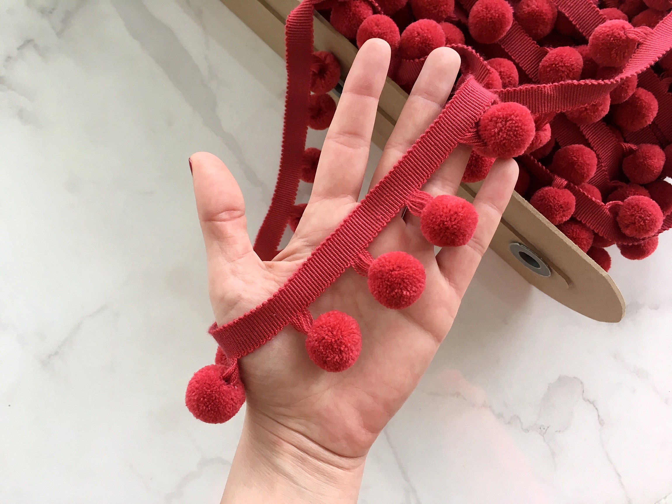 HQ 5 Colours Large Pom Poms Trim Pom Pom Fringe Trim Pom Pom Etsy