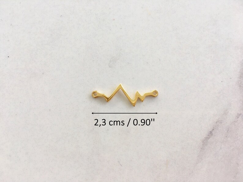 Handmade Jewelry Supplies for Jewelry Making DIY Jewelry SILVER925 Heartbeat connector Gold Plated Silver Connector 2,3 cms 0.90/'/' |