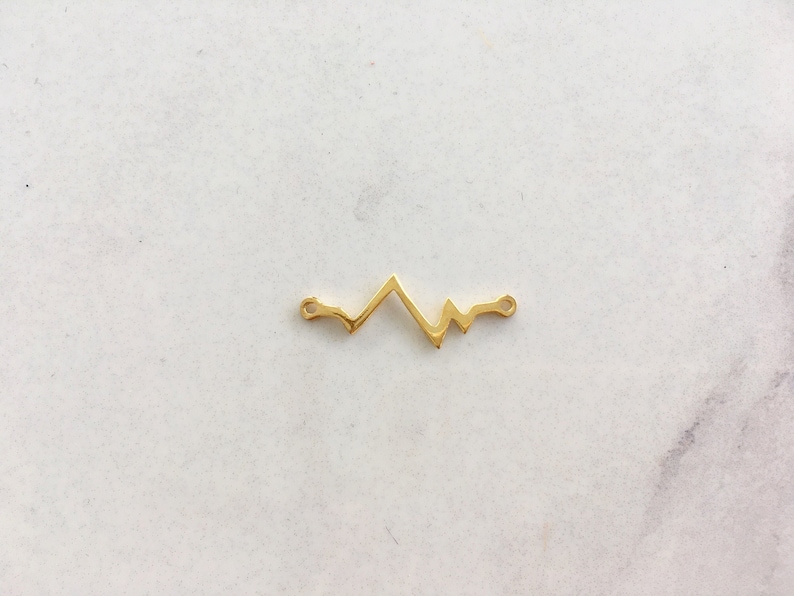 Handmade Jewelry Supplies for Jewelry Making DIY Jewelry SILVER925 Heartbeat connector Gold Plated Silver Connector 2,3 cms 0.90/'/' |