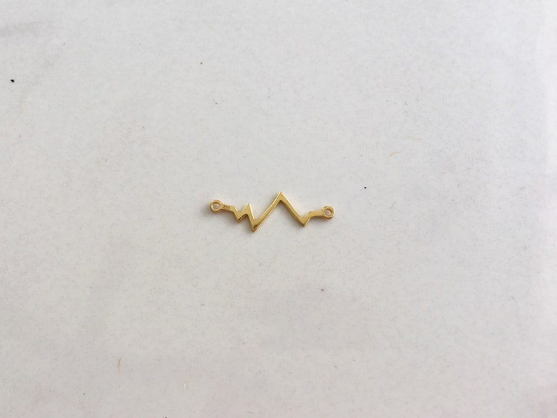 Handmade Jewelry Supplies for Jewelry Making DIY Jewelry SILVER925 Heartbeat connector Gold Plated Silver Connector 2,3 cms 0.90/'/' |