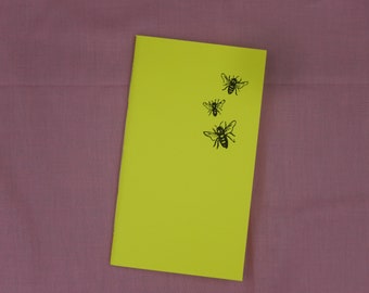 Handmade Pocket Journal / Bees / Letterpress Printed