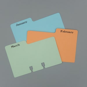 Rolodex Monthly Dividers / Letterpress Printed image 2