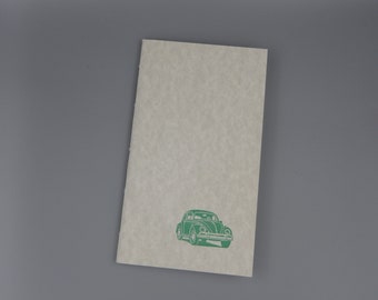 Green Bug Handmade Pocket Journal / Letterpress Printed