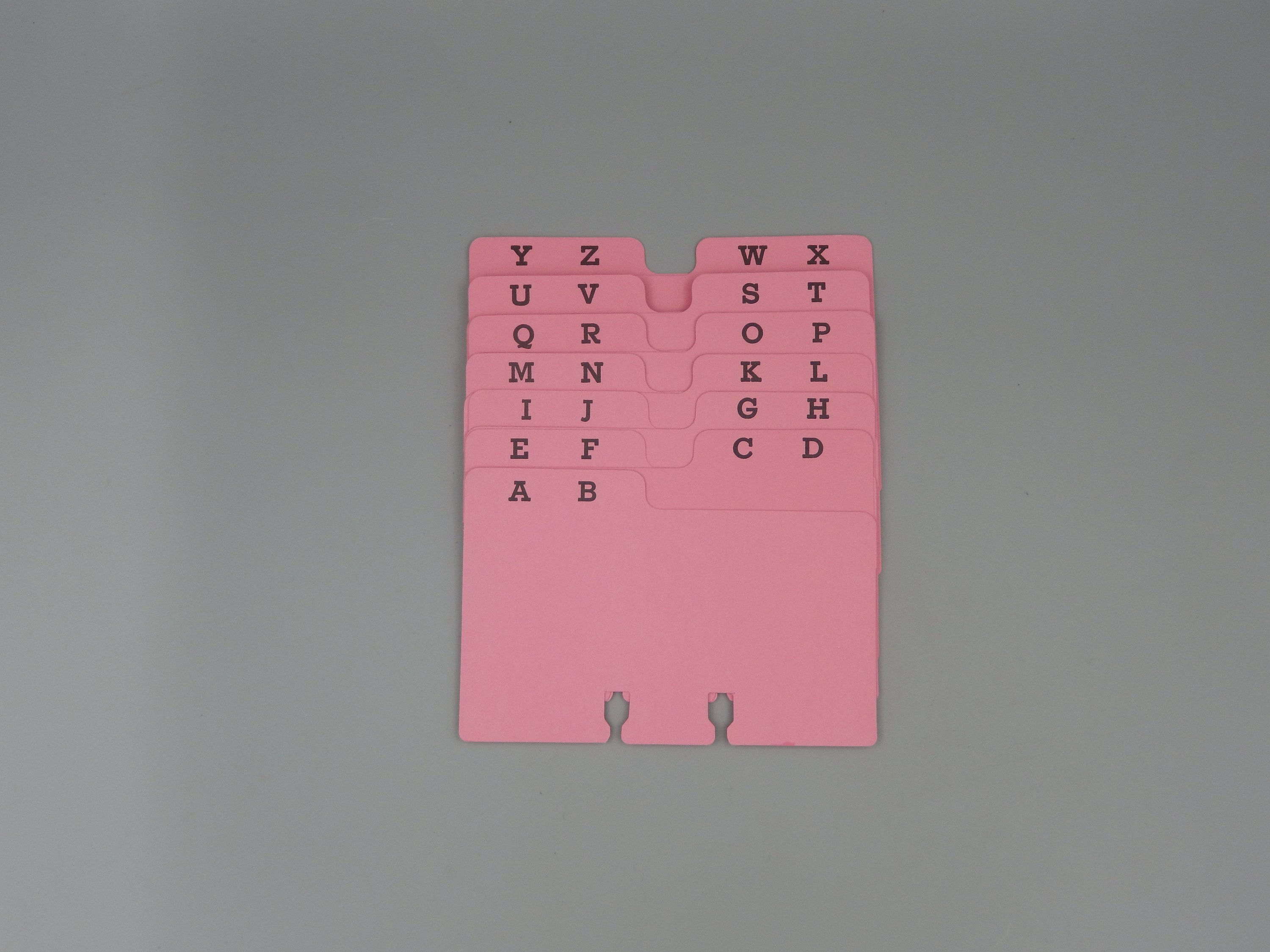 Pink Rolodex Dividers / Alphabet Set / Letterpress Die-cut & Printed - Etsy