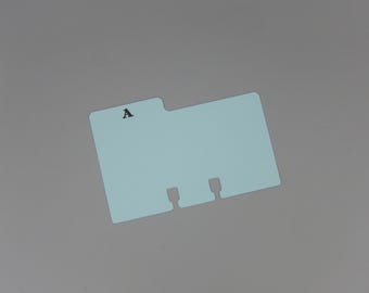 Single Letter Blue Rolodex Dividers / Letterpress Die-cut and Printed
