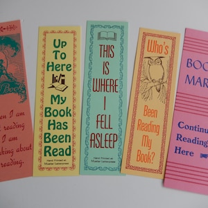 Letterpress Printed Book Marks / Set of 5 image 1