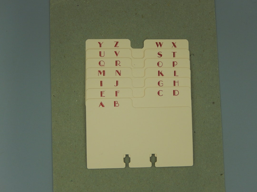 Custom Roladex Retro Style Rolodex Dividers / Alphabet / Custom Letterpress Printed ...