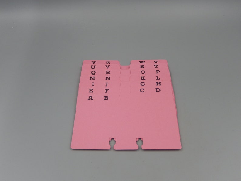 Pink Rolodex Dividers / Alphabet Set / Letterpress Die-cut & Printed - Etsy