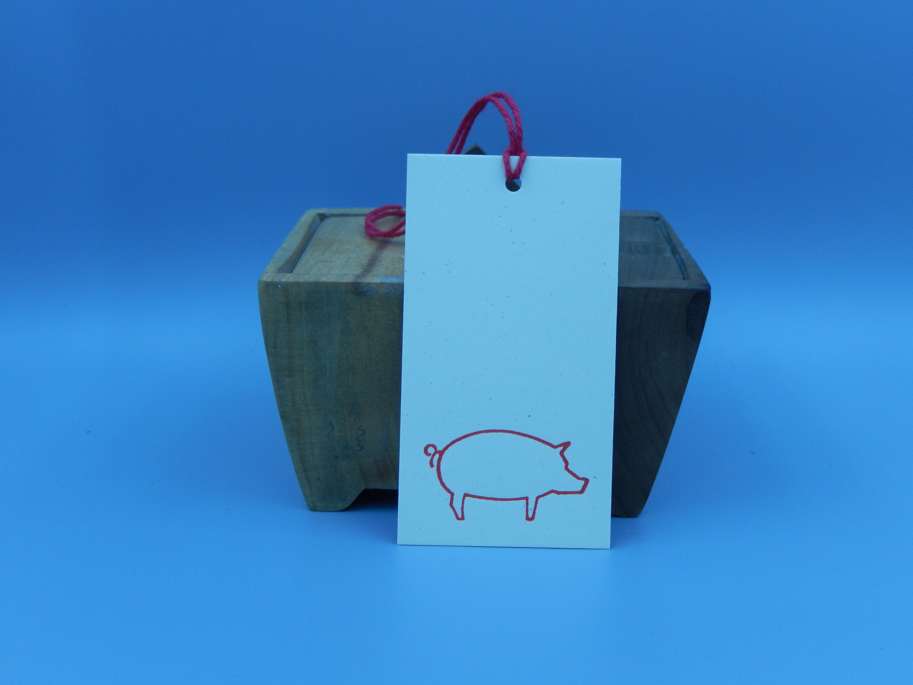 Pig Gift Tags / Handmade Letterpress Printed / Set of 8 Etsy