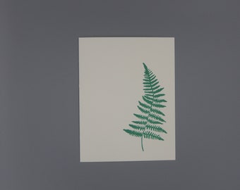 Fern Note Card / Letterpress Printed / Set of 6