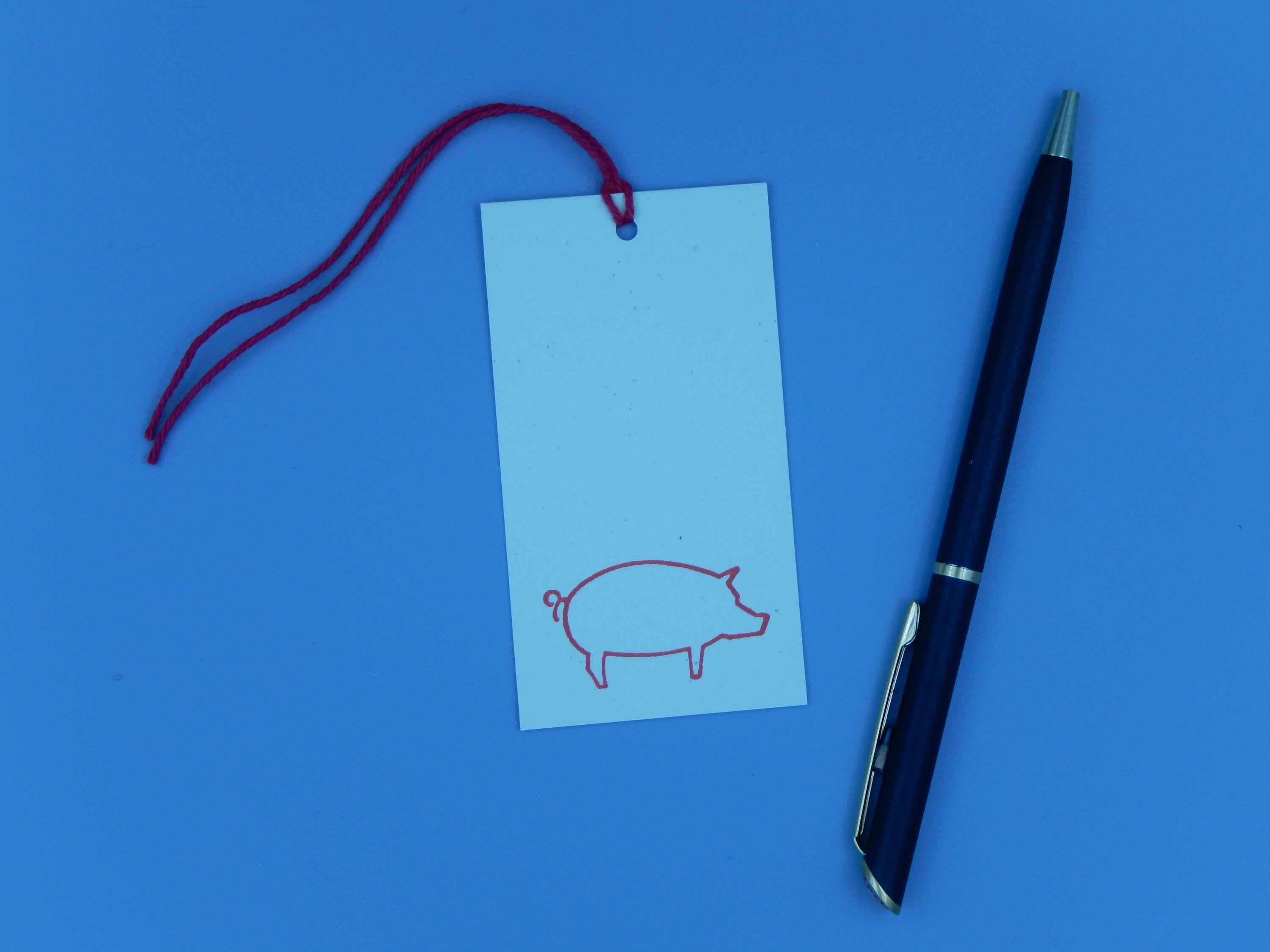 Pig Gift Tags / Handmade Letterpress Printed / Set of 8 Etsy