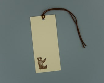 Teddy Bear Hang Tag / Letterpress Printed / Set of 12