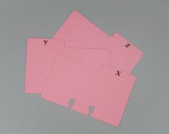 Cherry Single Letter Rolodex Dividers / Letterpress Die-cut and Printed