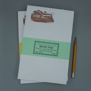 Vintage Train Notepads / Letterpress Printed / Railroad Scene image 3