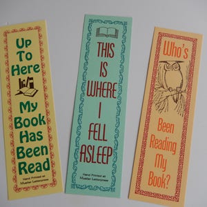 Letterpress Printed Book Marks / Set of 5 image 2