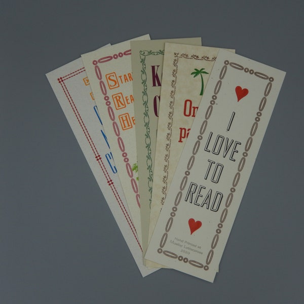 Earthtone Bookmark Set / Letterpress Printed