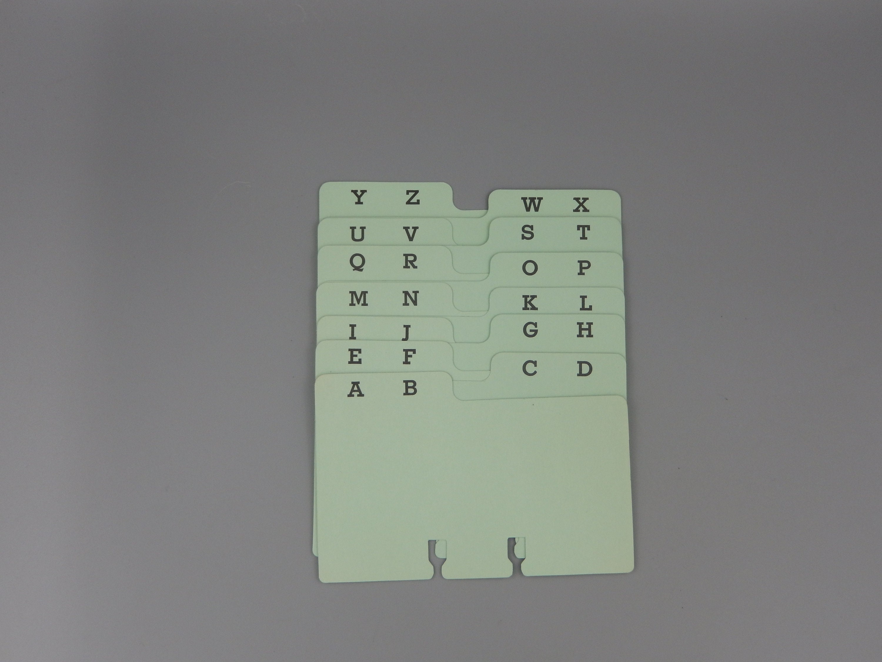 Rolodex Dividers Alphabet Set / Letterpress Die-cut and Printed