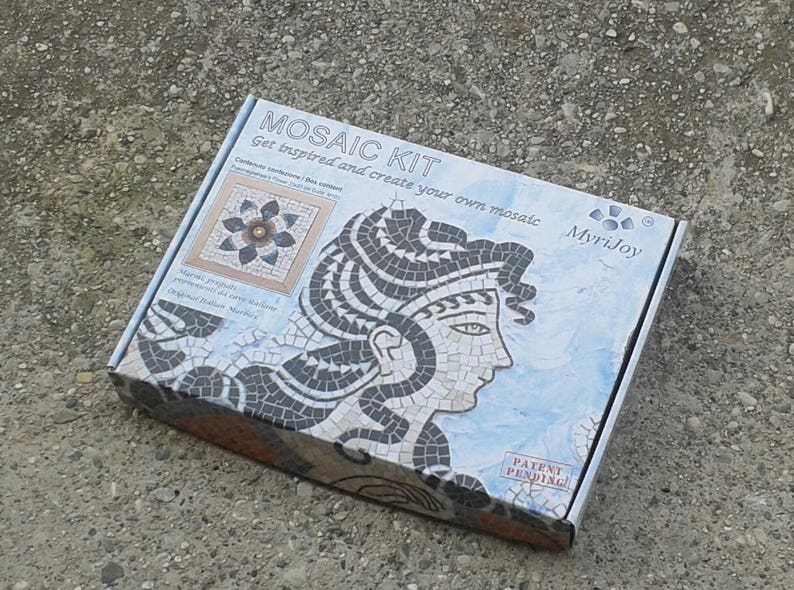 DIY Roman Mosaics kit for adults Pomegranate Flower Marble Etsy