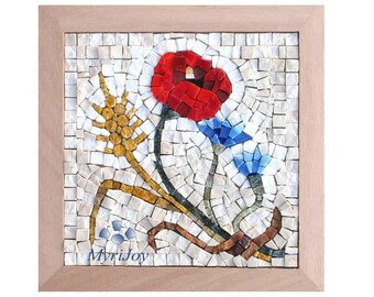 DIY Mosaic craft kit for adults: Summer - Mosaic art project marble & glass tiles - Birthday gift ideas - DIY home decor - Art gifts for her