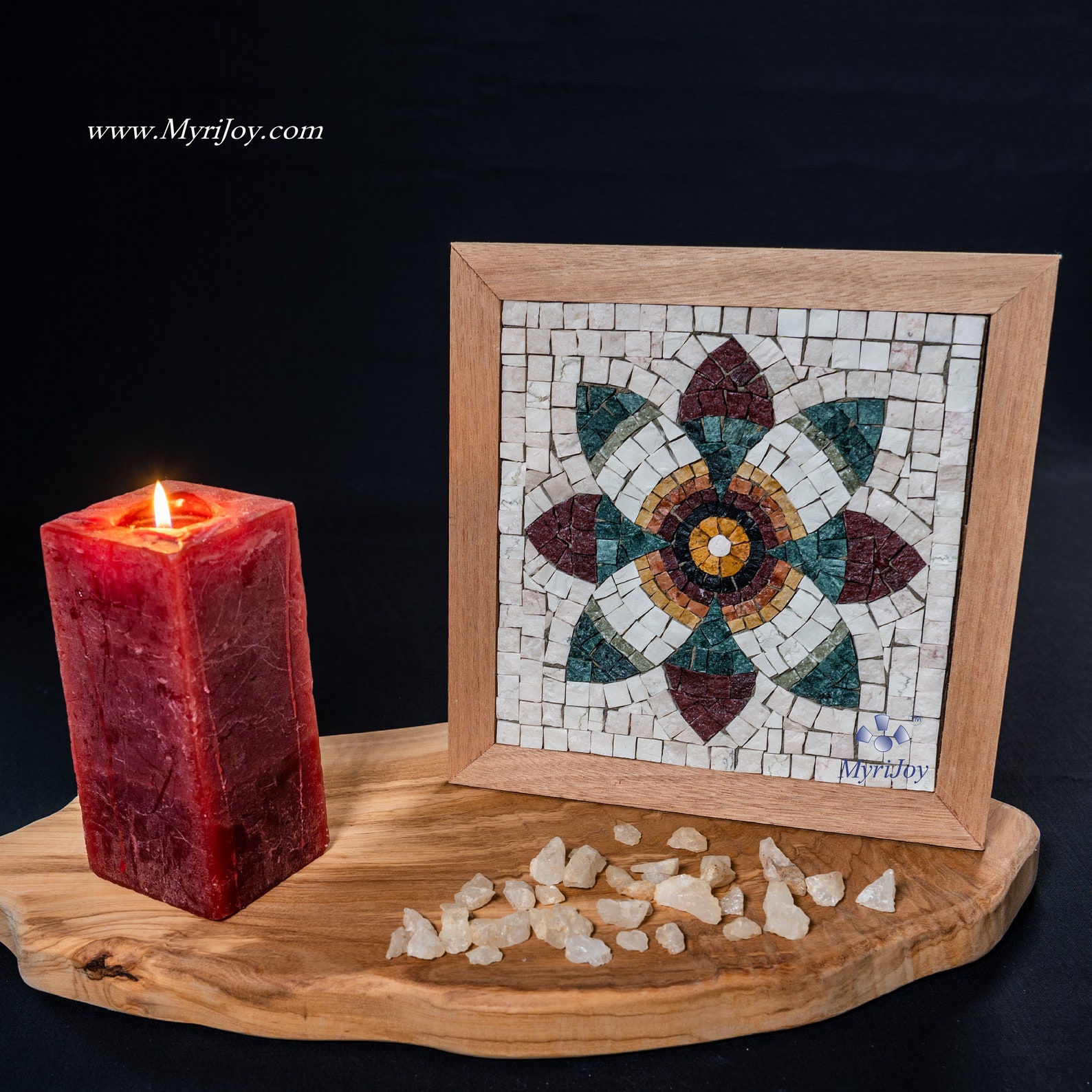 DIY Roman Mosaics kit for adults Pomegranate Flower Marble Etsy