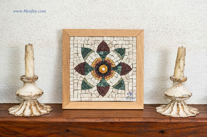 DIY Roman Mosaics kit for adults Pomegranate Flower Marble Etsy