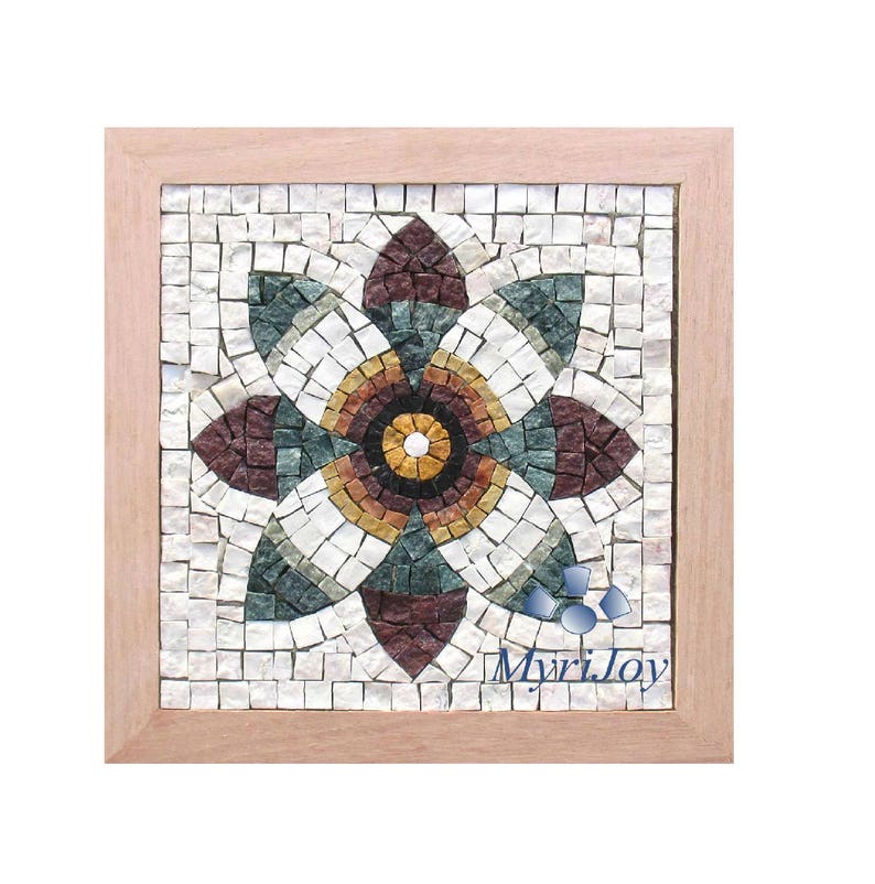 DIY Roman Mosaics kit for adults Pomegranate Flower Marble Etsy