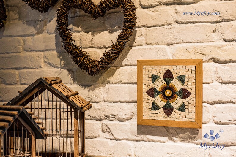 DIY Roman Mosaics kit for adults Pomegranate Flower Marble Etsy